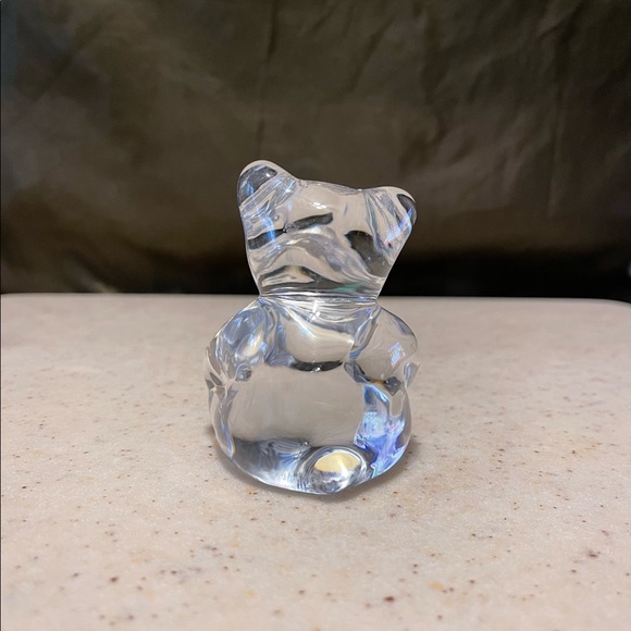 BLOCK Teddy Bear With Heart 24% Lead Crystal Figurine Paperweight Germany - Picture 4 of 9